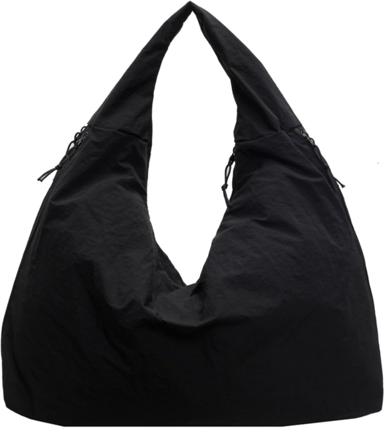 Slouchy Tote Bag 2026 Nylon Solid Pleated Handbag Men Women Large Shoulder Travel Gym Casual Commute Weekend Vacation