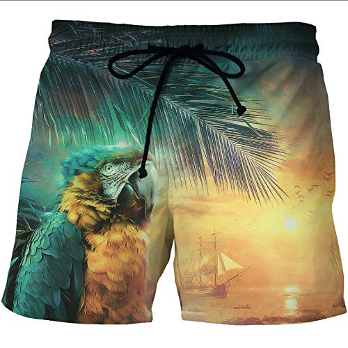 Short de bain pour homme avec cordon de serrage et imprimé animalier