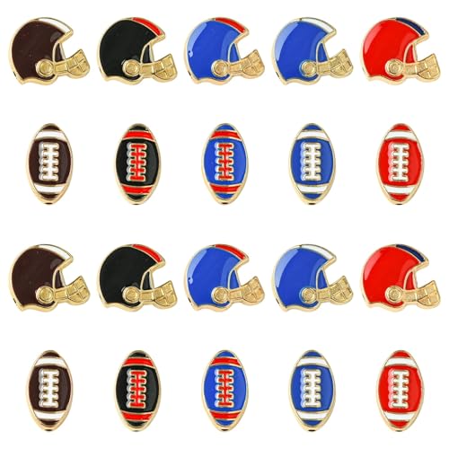 Perles en émail rugby et football à la finition soignée pour bijoux