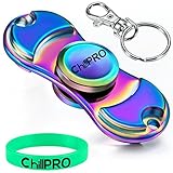 ChillPro Rainbow Fidget Spinner - Fidget Toy for Anxiety and ADHD - Premium Quality EDC Focus Toy for Kids & Adults - Best Stress Reducer, Giving Up Smoking Boredom and Relaxation Toy (Rainbow)