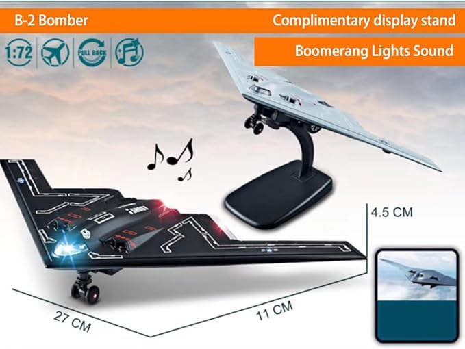 1/72 B-2 diecast Modelo de Bombardero de Metal, Modelo de simulación de Aviones de aleación, se Puede Utilizar para la colección o Regalos