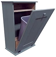 Vista 10 de Sawdust City Soporte de basura de madera inclinable (azul del mar viejo)