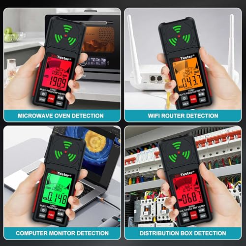 Image of Xin Tester EMF Detector Meter 3-in-1 Digital Electromagnetic Radiation Magnetic Field Reader Tester, Home Outdoor Microwave Radioactive Ghost Hunting Cell Phone Towers WiFi Signal Detecting