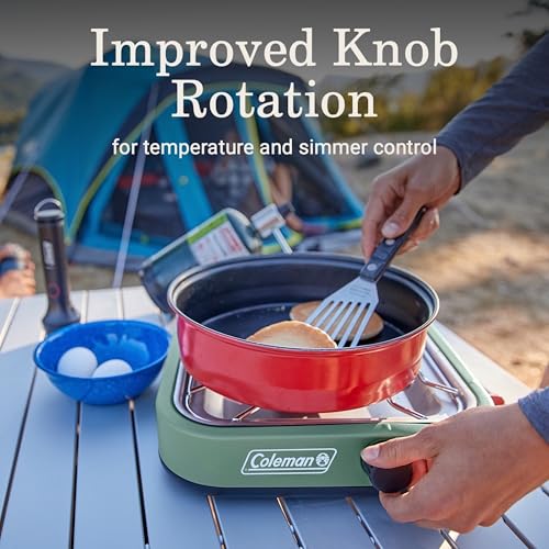 Image of Coleman Cascade 18 1-Burner Camping Stove, Portable Cooktop with 8000 BTUs & Matchless Lighting, Fits 12-Inch Pan, Great for Outdoor Cooking, Camping, Tailgating, Grilling, BBQs, & More (Pack of 3)