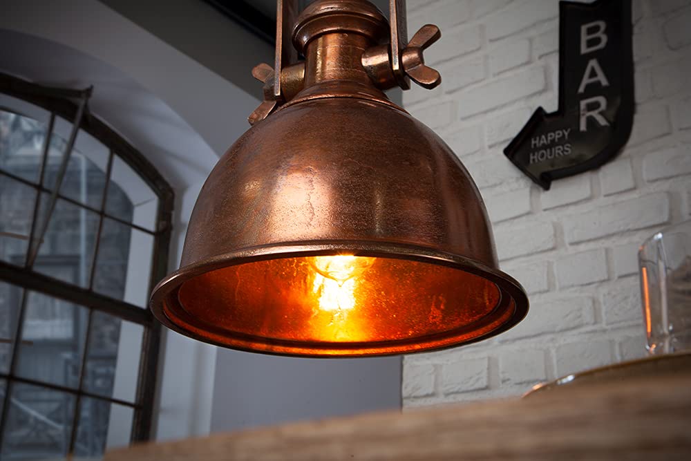Riess Ambiente Design Hängelampe INDUSTRIAL 45cm kupfer geflammt Industrial Stil Pendelleuchte Industrielampe Pendellampe Industrieleuchte