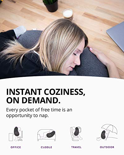 Almohada inflable de poliéster ergonómica gris miniatura 4