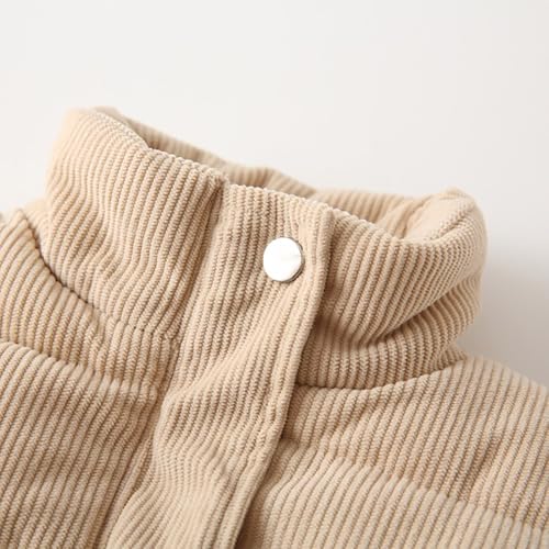 Toddler Kids Corduroy Down Coat Boys Girls Winter Warm Lightweight Quilted Jacket Cute Birthday Trendy Long Sleeve Clothes3