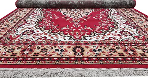 Image of Home Decore Acrylic Carpet for Your Living Room & Drawing Room Aywhere in Your Home (150x210 Red Colour)- 5x7 Feet