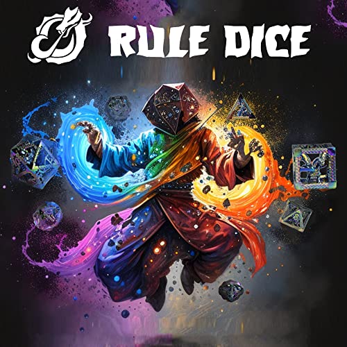 Rule Dice 7Pcs Captive Magic Dragon Metal D& D Dice Set, Unique Design, Fantastical Hollow Polyhedral Dnd Metal Dice, Suitable For Role Playing Games Dungeons And Dragons D&D Dice Set (Rainbow) #TOP1