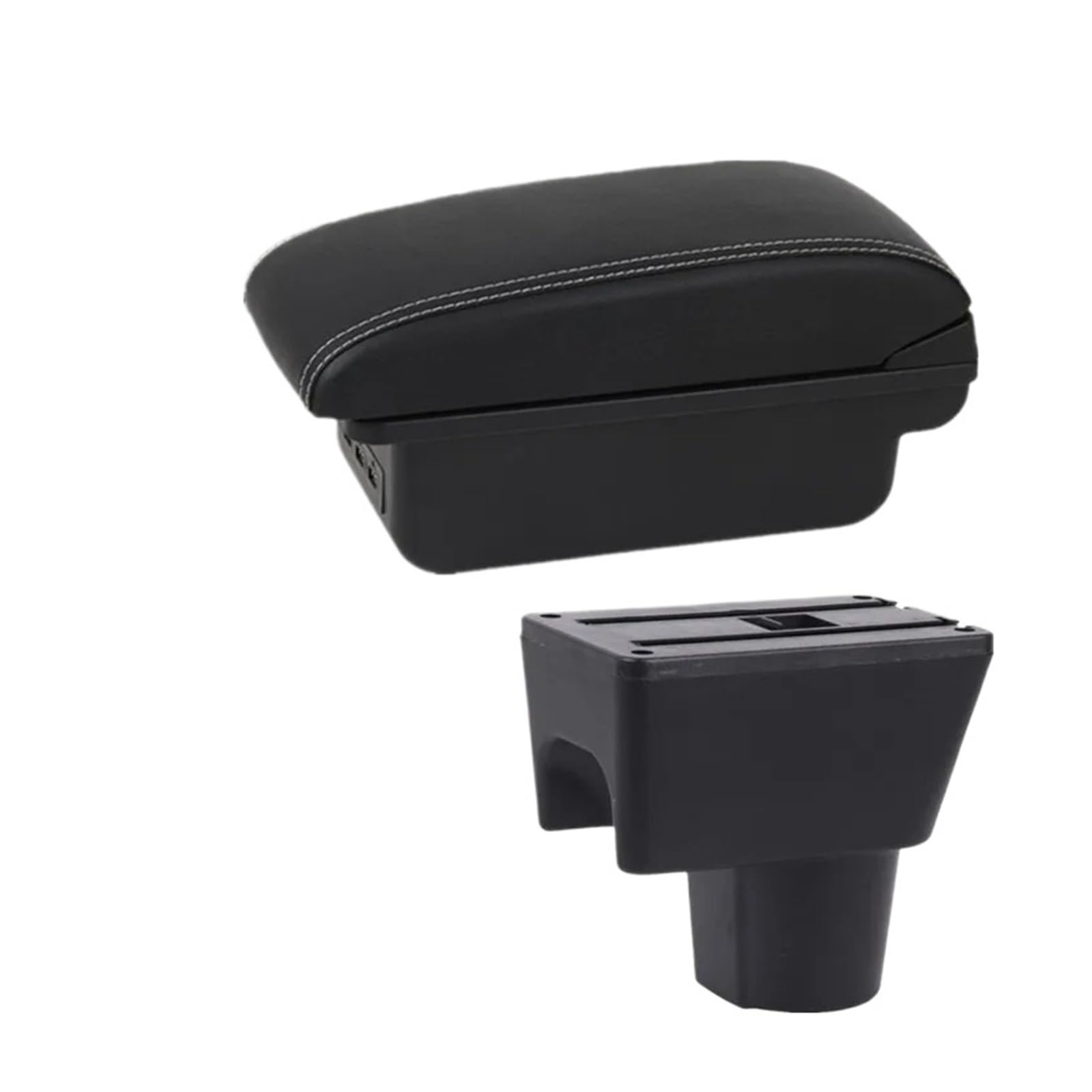 UMDJJU For Nissan For Terrano 3 For Dacia For Duster For Oroc 2010-2018 Car Armrest Box Storage Parts Accessories Car Centre Console Armrest Box(B1 Black white 3USB)