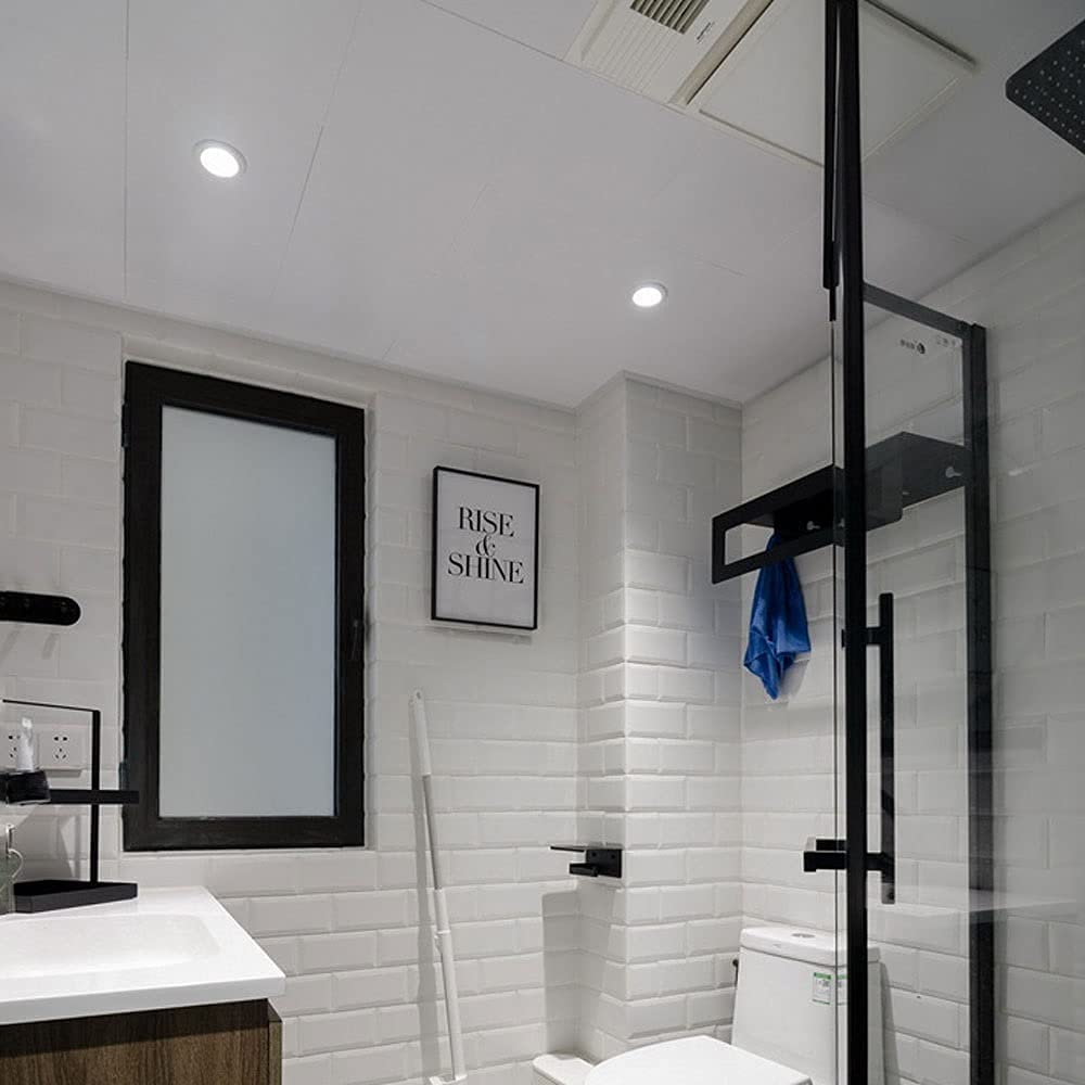 Lot de 2 Spots encastrés étanches IP65 pour Plafond, idéal pour Une Cuisine, Une Salle de Bain ou Une galerie, Blanc Chaud (7 W - 4 000 K).