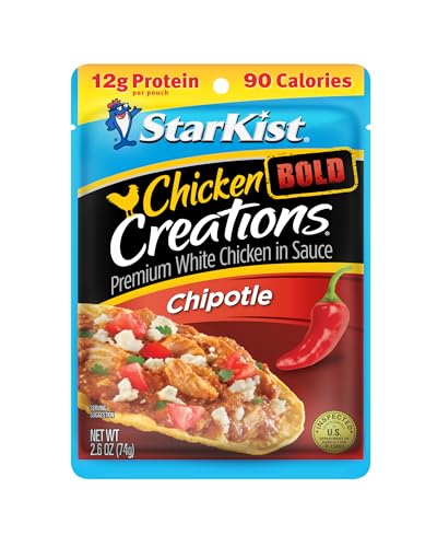 Image of StarKist Chicken Creations BOLD Chipotle, 2.6oz Pouch, 1-Pack | 12g Protein Per Serving, Fully Cooked White Meat, No Draining, Ready to Eat for Salad and Sandwiches