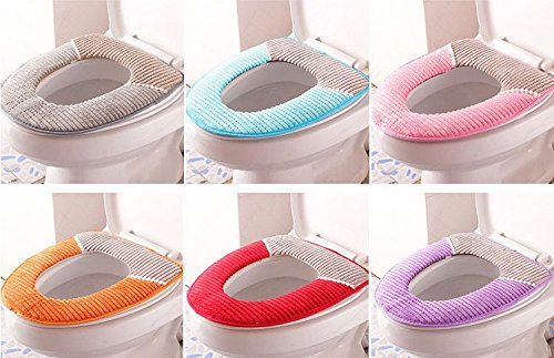 Lyuboov Cord asiento grueso de WC, asiento impermeable, peluche, caliente, cojín de inodoro acolchado