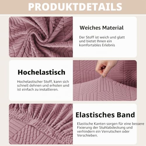Ystyle Stretch Stuhlhussen 6er Set, Stuhlbezug Elastisch Abnehmbarer Waschbarer,Universal Langlebig Stuhlbezüge… – Ansicht 5
