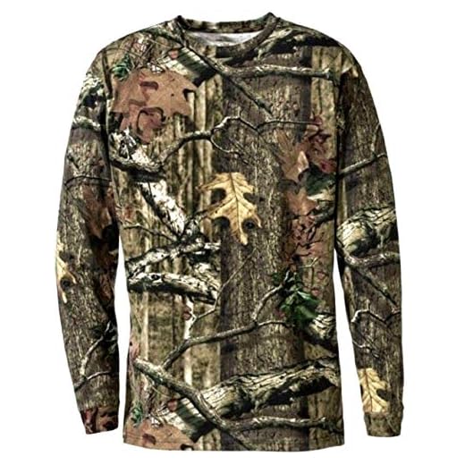 Hommes Imprimé Jungle Camouflage Manche Courte T-Shirt Camo Chasse Regular et Plus Size Top (M, Jungle Imprimé Manche Longue)