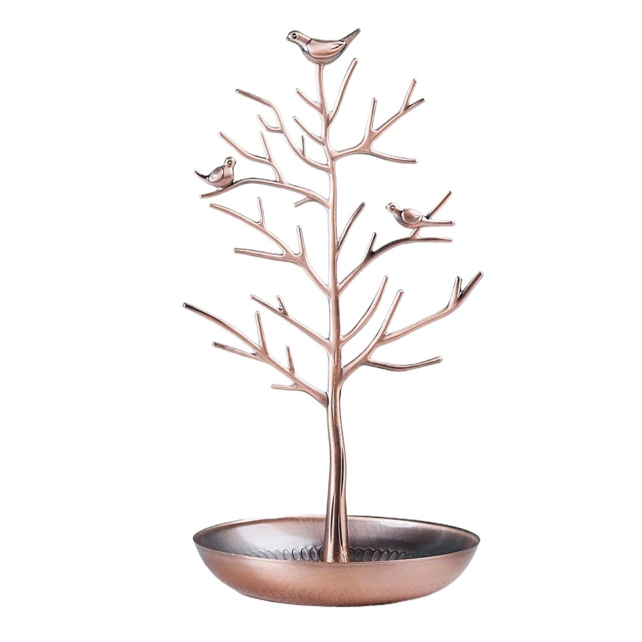 Zymjzbetic Jewellery Tree 1pc Vintage Metal Bird Tree Shaped Jewelry Rack Necklace Bracelet Earrings Ring Display Storage Stand(Color 4)