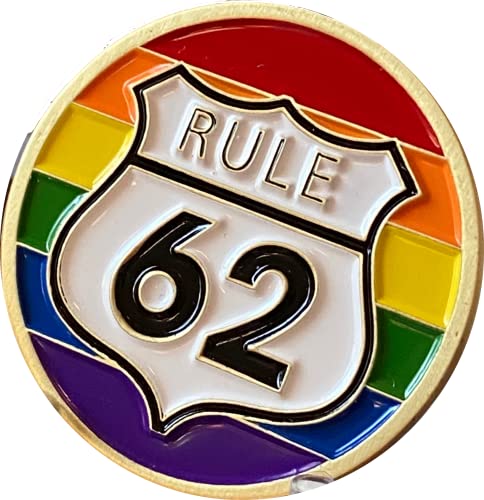Médaillon arc-en-ciel Rule 62 AA jeton de fierté et sobriété