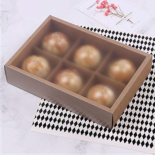 Chilly Treats Gift Boxes, Cookies Cupcake Baking Baked Pastries Goodies Biscuits Handmade Bah Bombs Boxes Containers Carriers With Stickers And Window, Pack Of 10 (6 Lattices) #TOP3