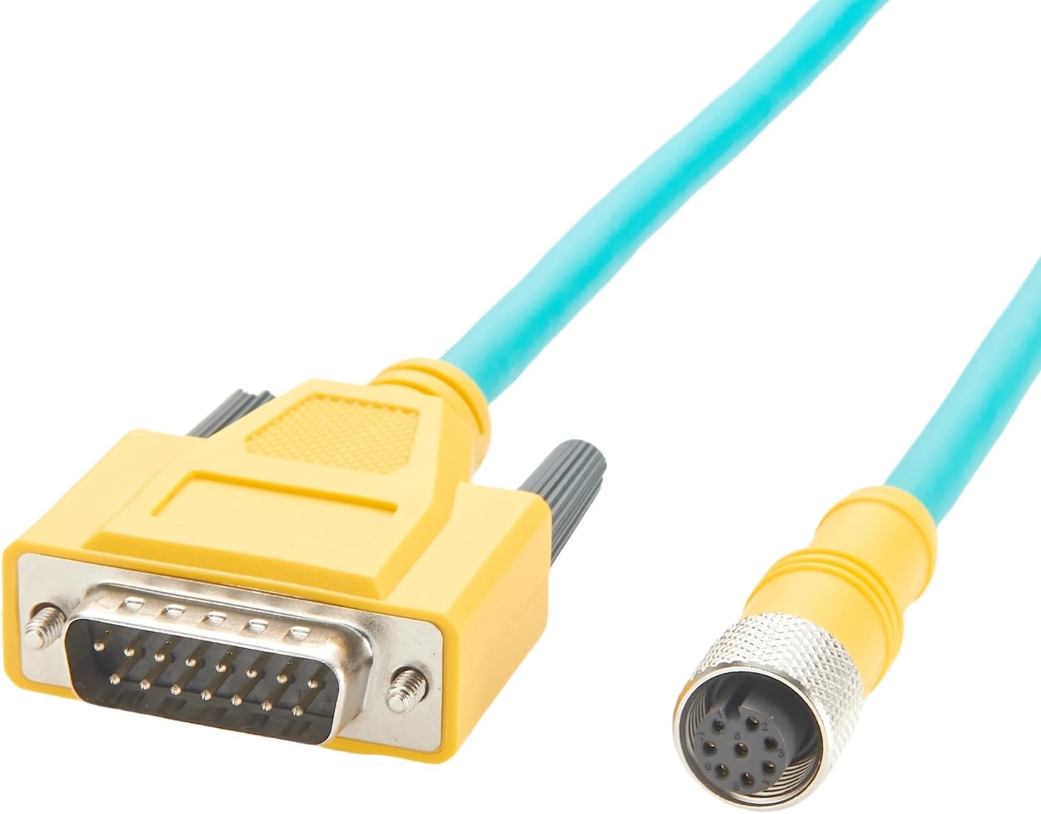 M12 8ピン Aコード メスからDB15オスケーブル GPIO I/O パワー 産業用カメラトリガーケーブル ハイフレックス対応