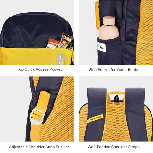 Image of uppercase Campus School Backpack | Well-Padded, Double Compartment with File Sleeve, Organizers, Side Bottle Pocket | For Boys & Girls | 500 Days Warranty