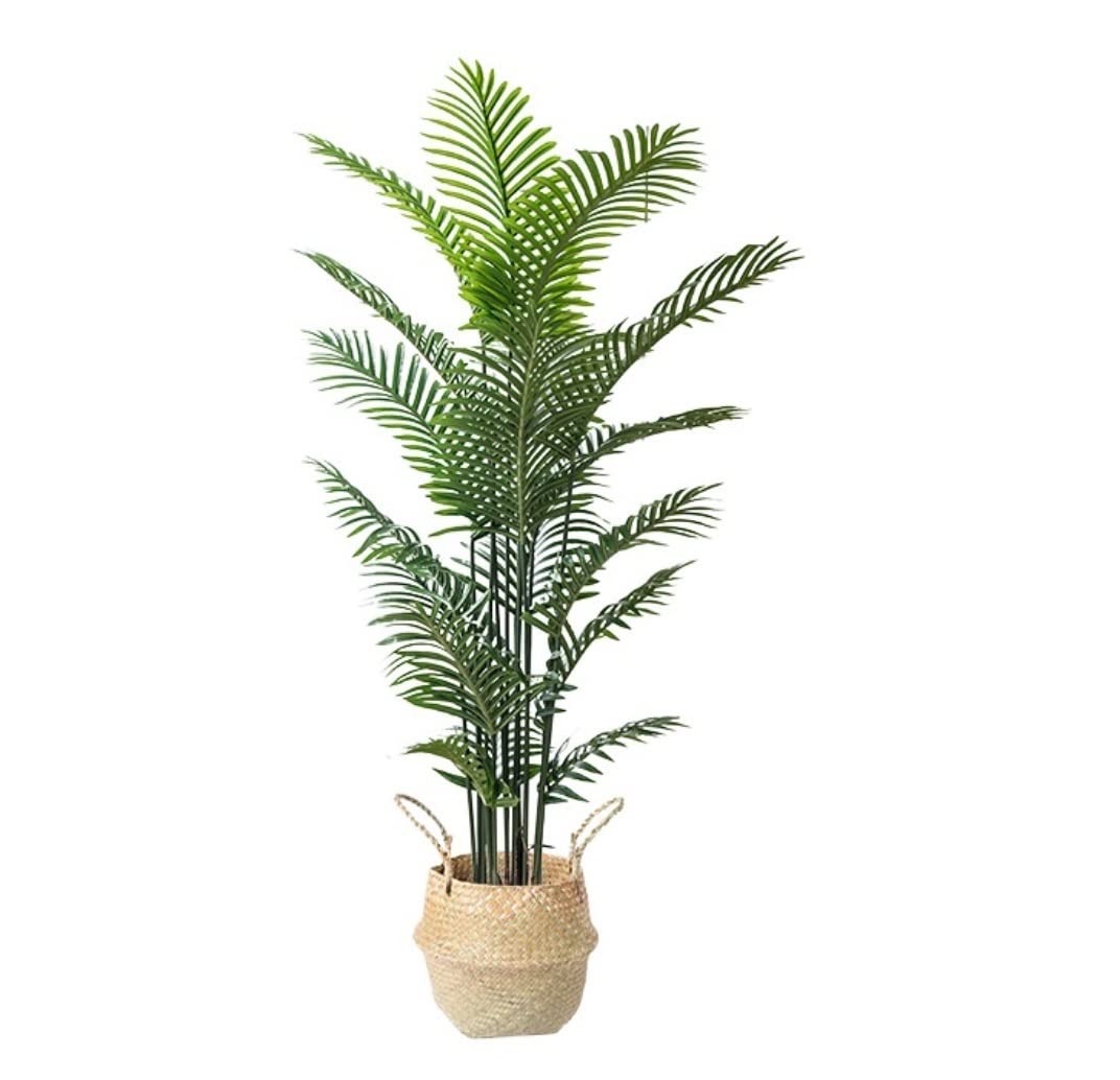 Fake Trees Sztuczne Drzewo Duża Palma Z Podstawą Kosza Na Trawę Doniczkowe Ozdoby Do Wnętrz Zielonych Roślin Dekoracja Podłogowa Duża(180cm)