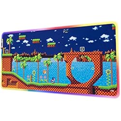Grupo Erik Alfombrilla Gaming RGB Sonic - Alfombrilla ratón Luces LED 14 Modos, Base Goma Antideslizante y Cable USB / Alfombrilla XXL - Alfombrilla Escritorio - Tapete Escritorio 90x40cm