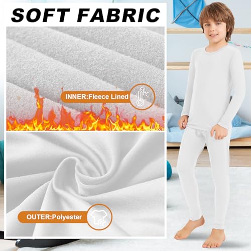 Silkfly 2 Sets Boys Thermal Underwear Fleece Lined Compression Shirt Leggings Pants Kids Base Layer4