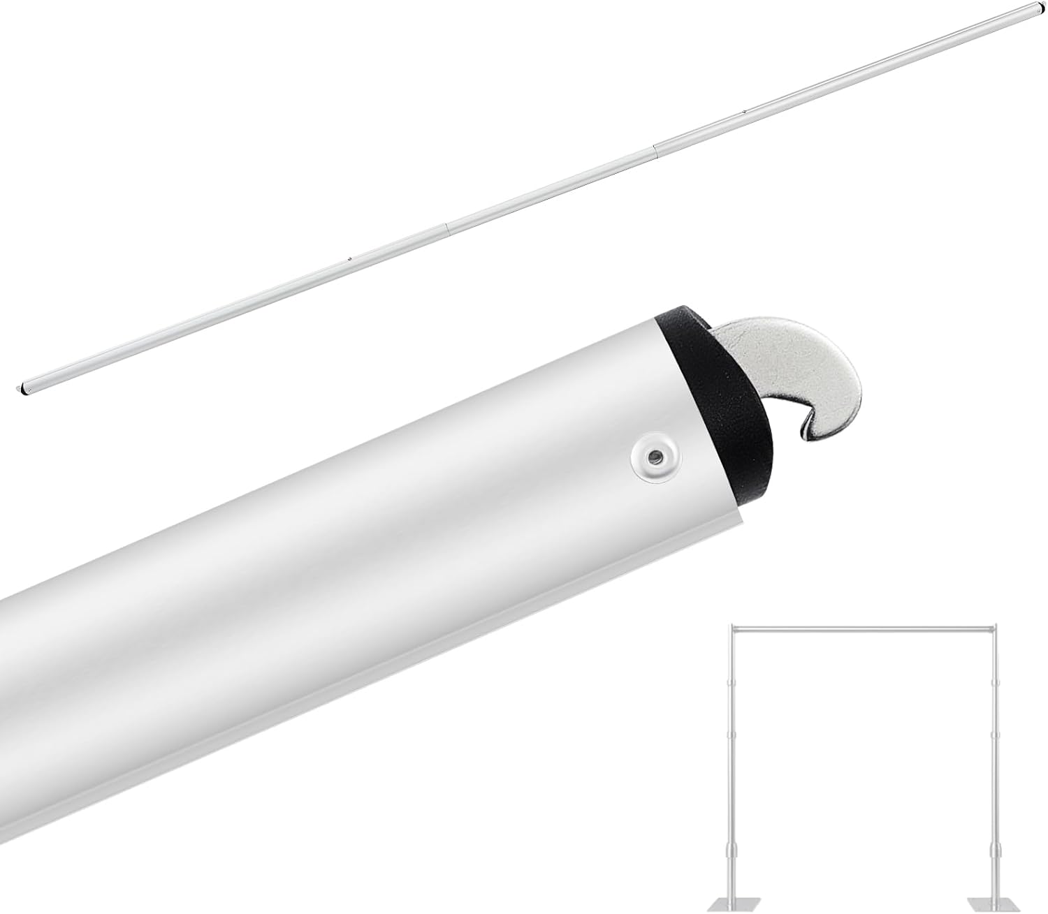 Zonon 4-10 ft Double Layer Adjustable Crossbar and Hangers for Use with Pipe and Drape Kit Pipe and Drape Crossbar for Backdrop Stand, Background Curtain and Wedding Decor 1.2\"W x 47.2\"L (Pack of 3) 