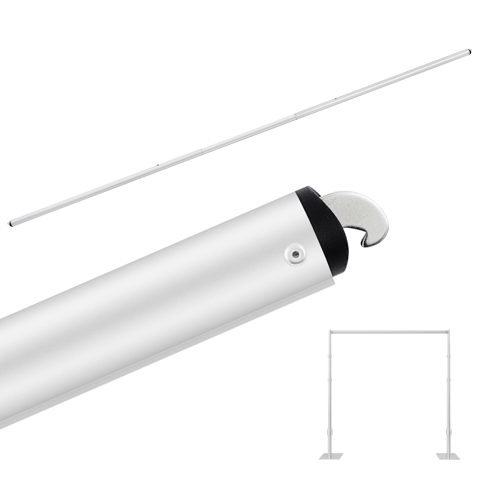 zonon 1 pcs 8-10ft double layer adjustable crossbar and hangers for use with pipe and drape kit pipe and drape crossbar for backdrop stand, background curtain and wedding decor