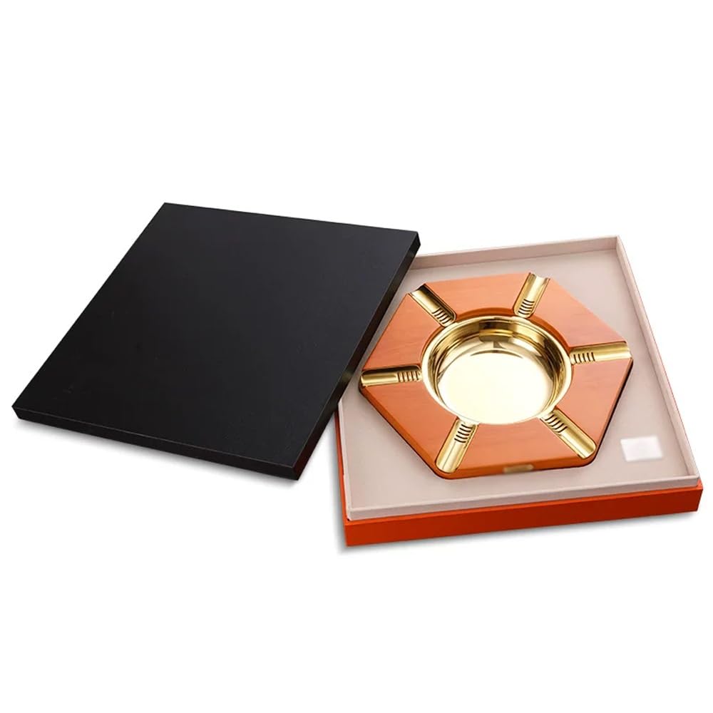 Popielniczka do cygar metalowa popielniczka do cygar na zewnątrz na patio na zewnątrz/wystrój domu nowoczesny stół popielniczki do cygar(Gold)
