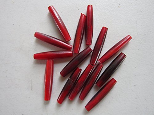 Genuine Red Buffalo Bone Hairpipe Beads (1.5 Inches / 20 Pieces)