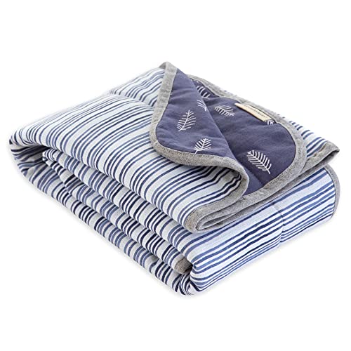 Image of Reversible Blanket, Nursery, Stroller & Tummy-Time Organic Jersey Cotton Quilted Infant & Toddler Bedding