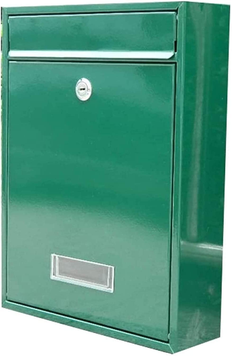 Sjdopulse Green Suggestion Box Safe Lock Box Ballot Box Donation Box With Lock Home Outdoor Small Wall-Mounted Letterboxes Iron Newspaper Delivery Box Letterbox Parcel Box Drop Box