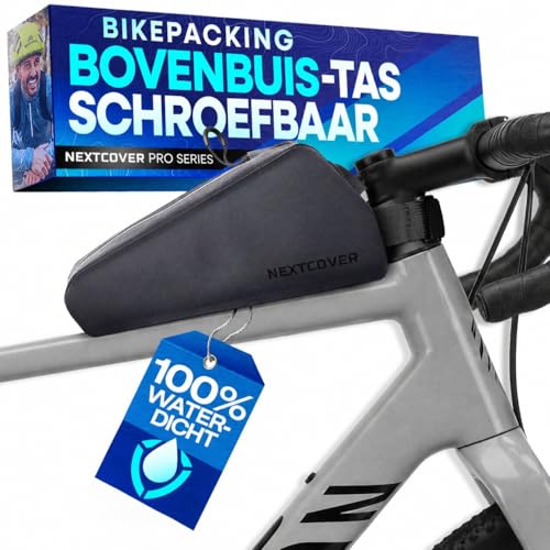 Nextcover® Bikepacking Bovenbuistas, schroefbaar, 100% waterdicht dankzij AquaShield-TPU, compacte frametas, fietstas voor gravelbike, racefiets, MTB, top tube bag