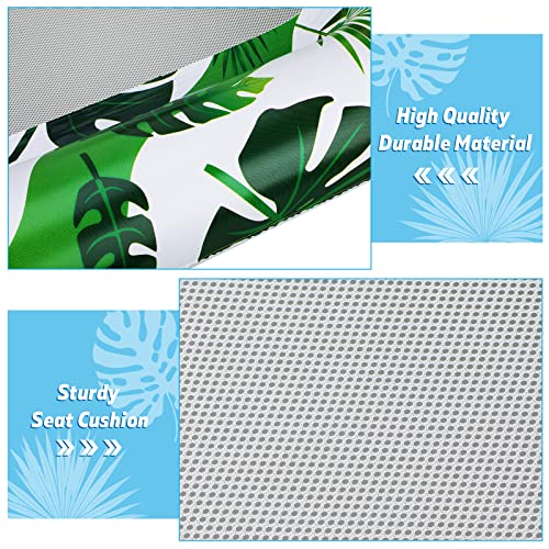 Lenwen 3 Pack Pool Floats Lounger Inflatable Water Floating Chair Swimming Pool Hammock Floaties Float Lounge Tropical Leaves Sling Float Adult Pool Float For Summer Water Party (Green Leaves) #TOP2