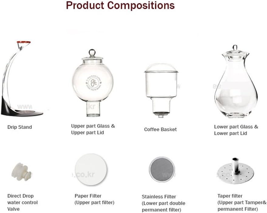 Miracle 700 Cold Brew Dutch Coffee Maker Hand Drip SET 24 oz with Tamper filter