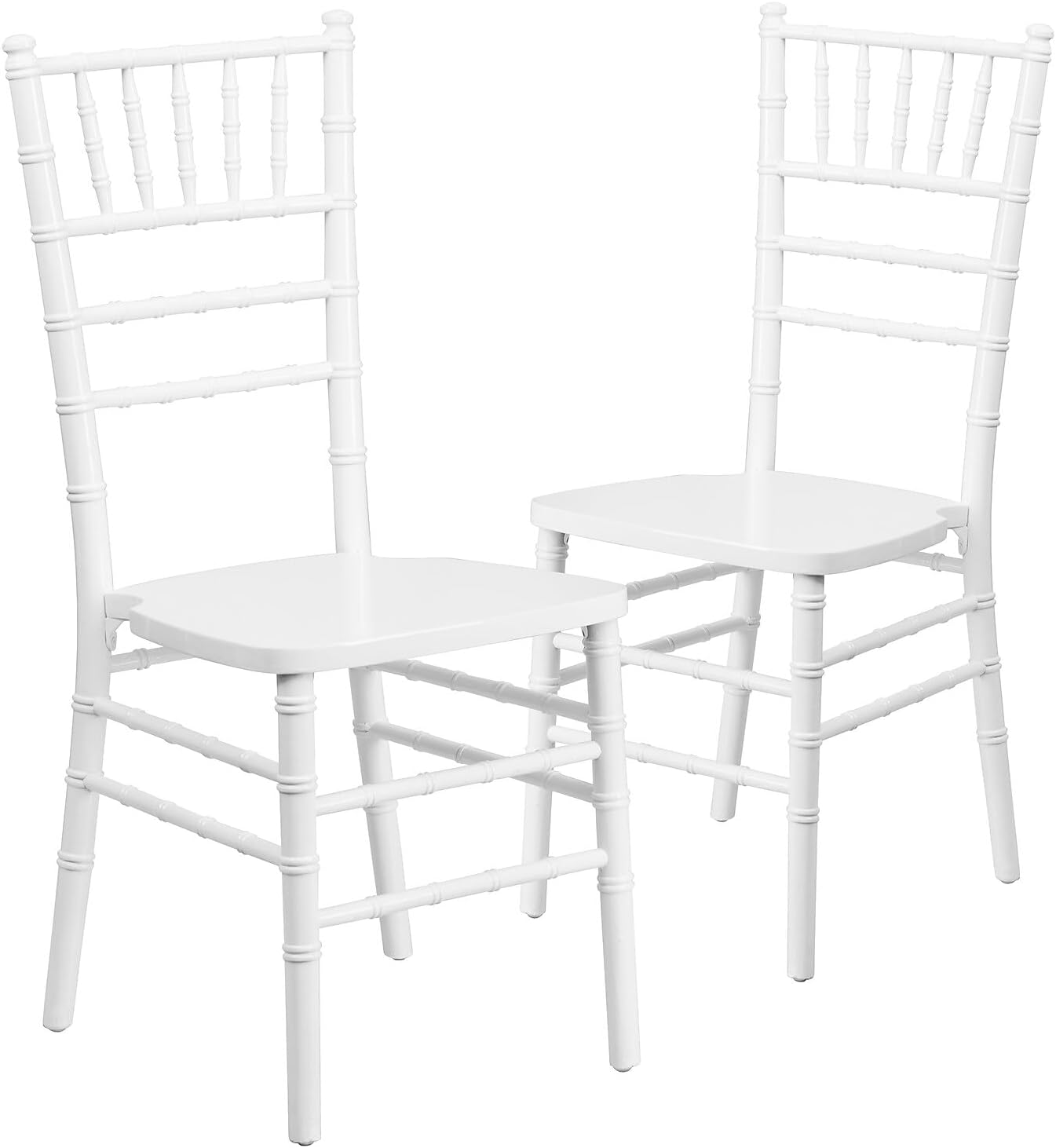 Flash Furniture (フラッシュ家具) ヘラクレスシリーズ ホワイトウッド キアバリチェア 2個パック