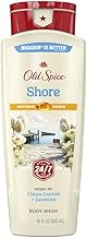 Old Spice Cleansing Body Wash for Men, 24/7 Shower Fresh with Lasting Scent, Moisturize & Renew, Gentle on Skin, Vitamin B3, Shore with Clean Cotton & Jasmine Scent, 18 oz