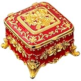 Montrez une valeur artistique unique : avec un savoir-faire exquis, cette boîte à bijoux vintage dispose de motifs complexes soigneusement sculptés et de motifs en relief qui dégagent une sophistication inégalée.