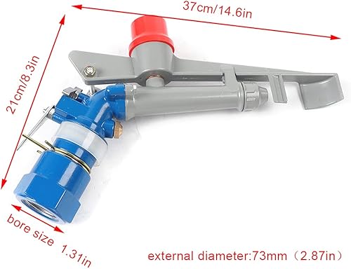 Miniatura 4 de Pistola de pulverización de riego agrícola de 1 "rociador de área grande ajustable de 360  de riego de agua pistola de pulverización de riego de