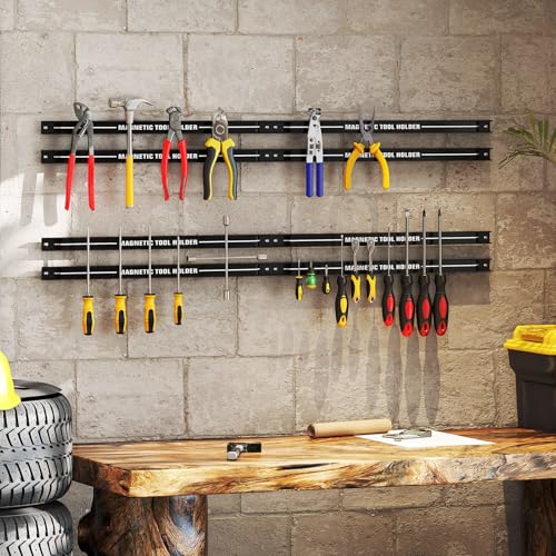 18-Magnetic-Tool-Holder-Strip-6-Pack-Magnet-Bar-with-Mounting-Screws-Heavy-Duty-Magnetic-Strips-Tool-Organizer-for-Garage-Shop-Workbench-Kitchen-Organization-Black