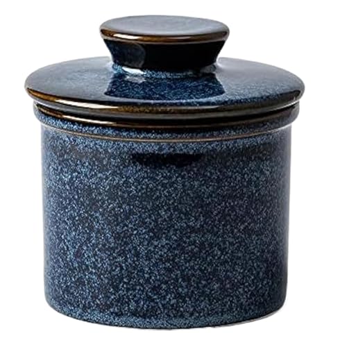 Guardián de mantequilla, vasija de mantequilla francesa | Almacenamiento de mantequilla francesa con tapa | Vasija de cerámica para guardar mantequilla, vasija de mantequilla hermética al agua decorat