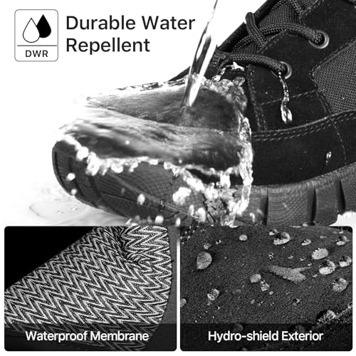 FREE SOLDIER Men's Waterproof Hiking Tactical Work Boots 6 Inches Lightweight Military Breathable Desert Boots(Black US 11)2