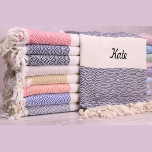 Personalized Gift for Her, Turkish Beach Towel, Girls Trip, Bridesmaid Gift, Wedding Gifts, Bachelorette Party Favor, Custom Wedding Favor (NO Name)
