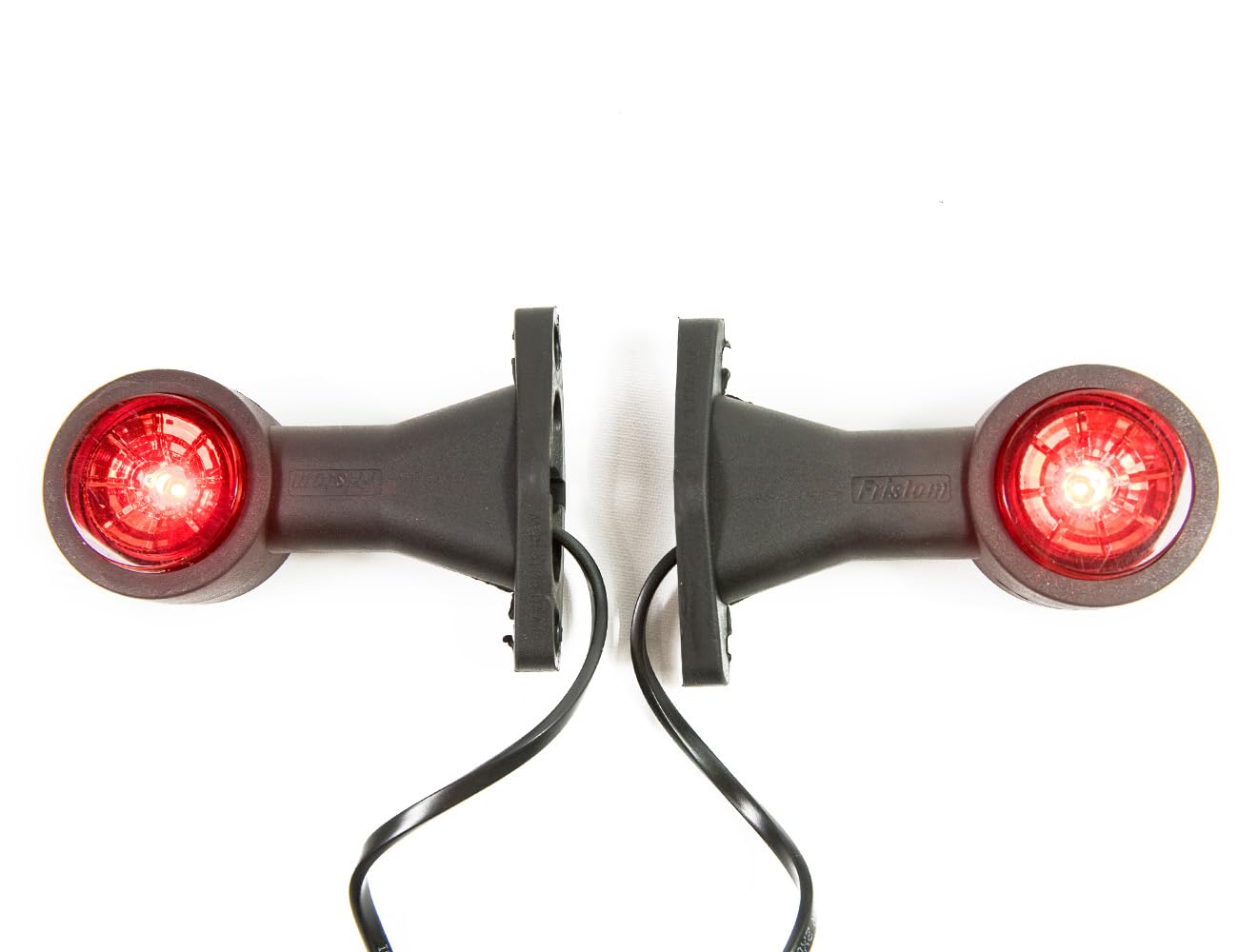 2 x Luz lateral de goma LED 12V 24V con homologación Y luz de posición coche camión caravana KFZ lámpara blanca roja larga