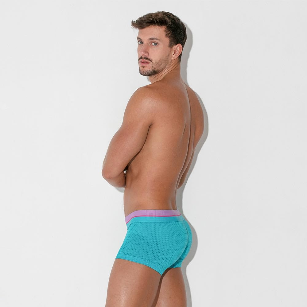 CODE 22 - Mens Trunks Underwear - Bright Mesh Trunk Turquoise
