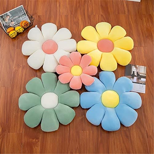 YELAN Flower pillow cushion Floor flower cushion Furniture flower pillow Decorative throw pillow (35CM, Green)