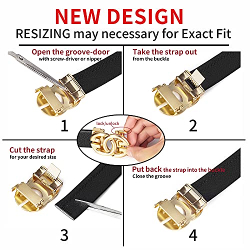 ARIMIA Fashion Mens Real Leather Ratchet Belt Black Adjustable Length Full Grain Soft Genuine Cowhide Strap 1.5 Inch Wide3