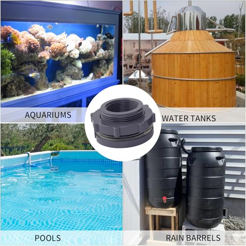 ChillWaves PVC Bulkhead Fitting 2" Double Thread Connector Adapter for Water Tank, Aquariums, Rain barrels(2-PACK) by ChillWaves - Image 7