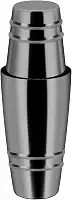 Coqueteleira Boston Shaker: Conjunto de coqueteleiras pesadas de 18 e 800 ml de aço inoxidável, latas Boston de metal pesado de duas peças (copo medidor em relevo) (preto)